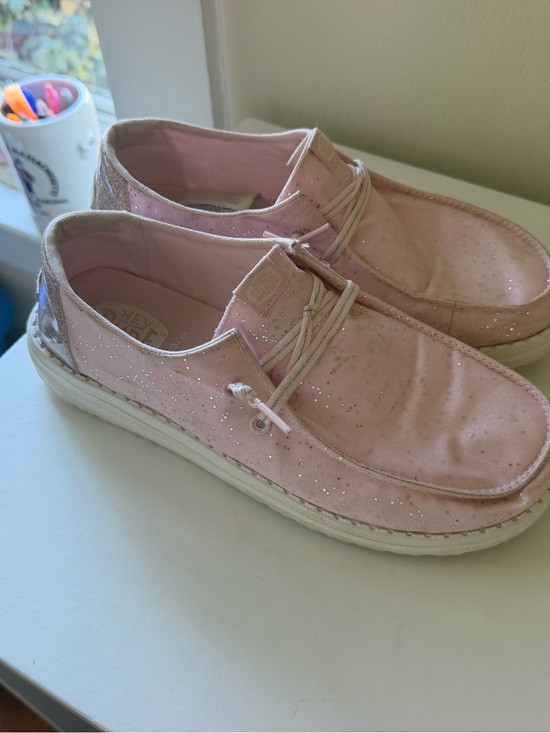 Hey Dude Other - Girls' Pink Glitter Casual Hey Dude Slip-On Sneakers size J6